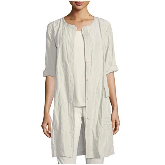 NWT EILEEN FISHER Bone Rumpled Organic Jacket - Picture 6 of 6